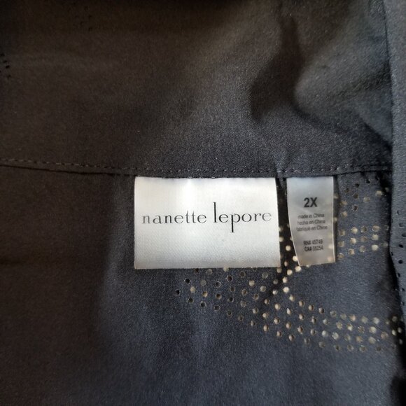 ✅Nanette Lepore Activewear Windbreaker Jacket Black Perforated Women's Size 2X - Picture 3 of 16